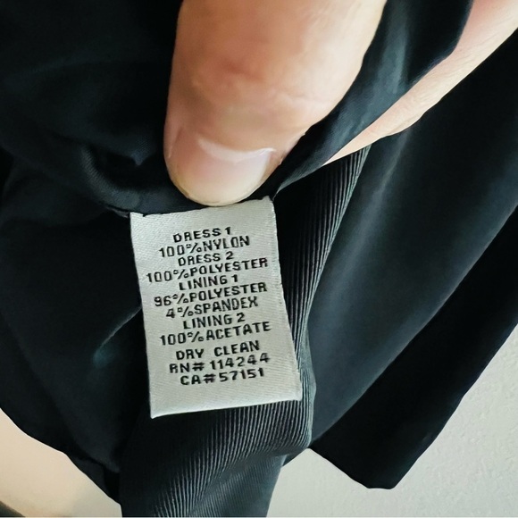 ELIZA J Black Mesh Polka Dot Top 3/4 Sleeve Mini Dress Size 4 - Picture 6 of 7